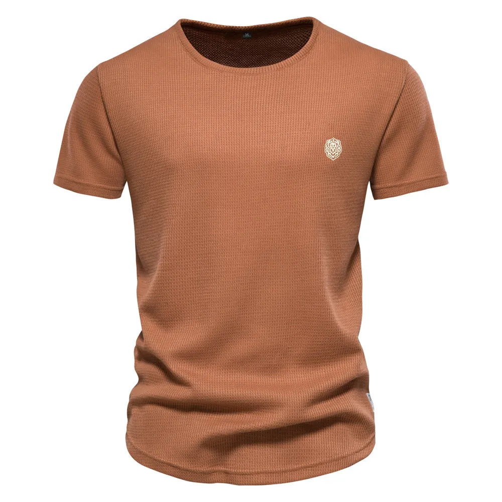 Men's Casual T-shirt Round Neck Sports Basic Bottom Shirt | QTS715