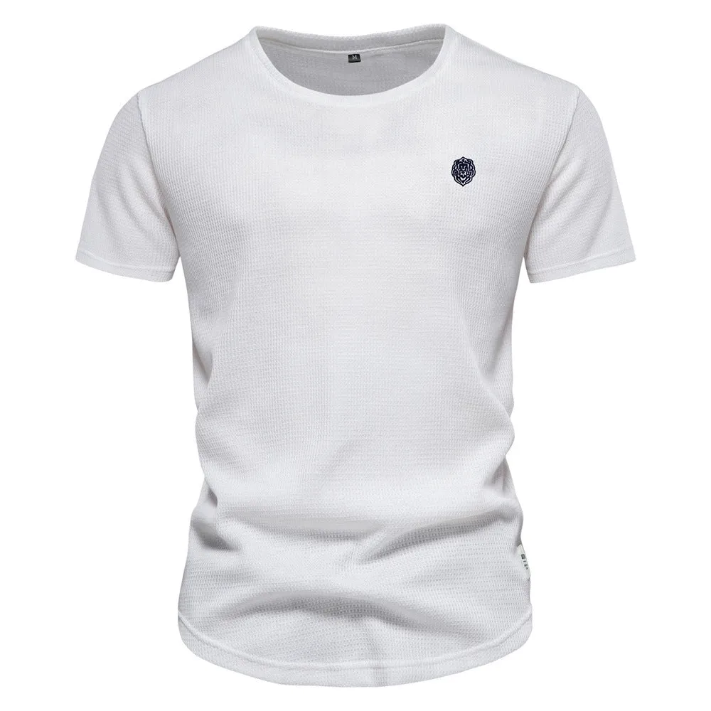 Men's Casual T-shirt Round Neck Sports Basic Bottom Shirt | QTS715