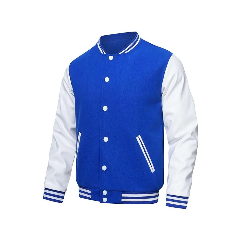 Men's Letterman College Blue Varsity Jacket