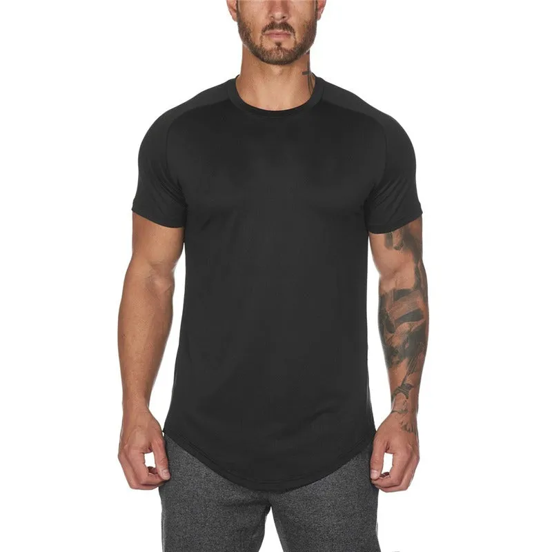 Men's Mesh Quick-drying Breathable Fitness Bodybuilding O-neck Slim Fit Tops | 6643