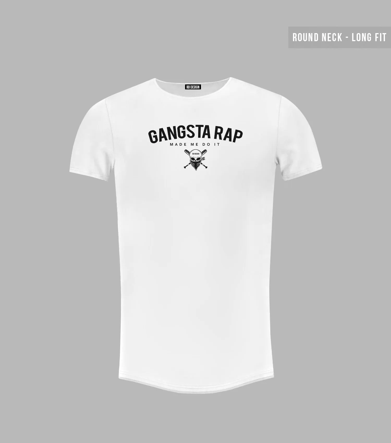 Men's  T-shirt "Gangsta Rap Made Me Do it" Long Fit MD929