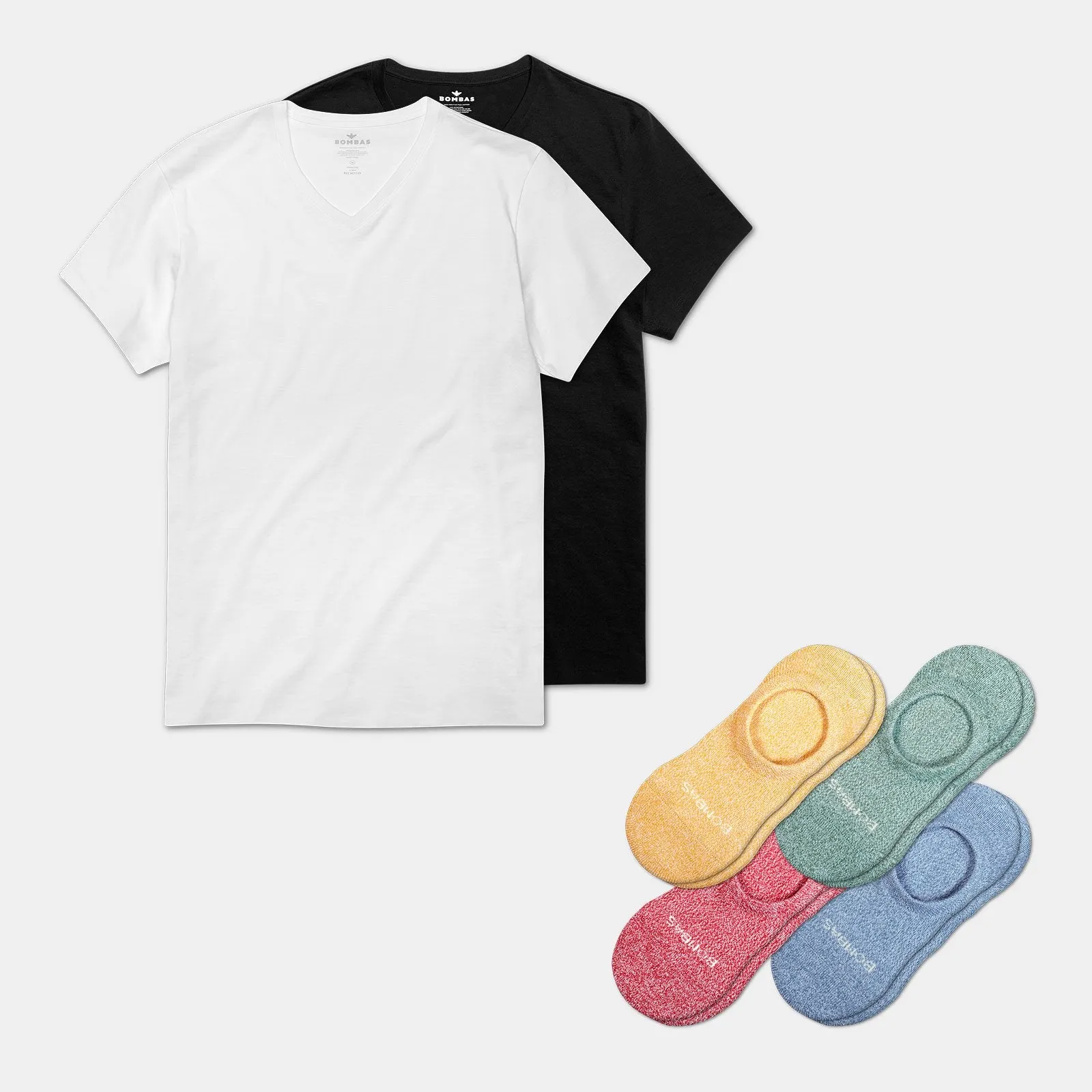 Men's V-Neck T-Shirt & No Show Sock 6-Pack