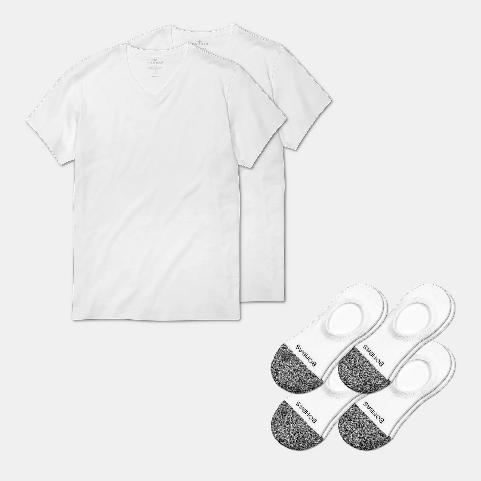 Men's V-Neck T-Shirt & No Show Sock 6-Pack