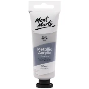 Metallic Acrylic Paint Premium 50ml (1.7 US fl.oz) Tube - Silver