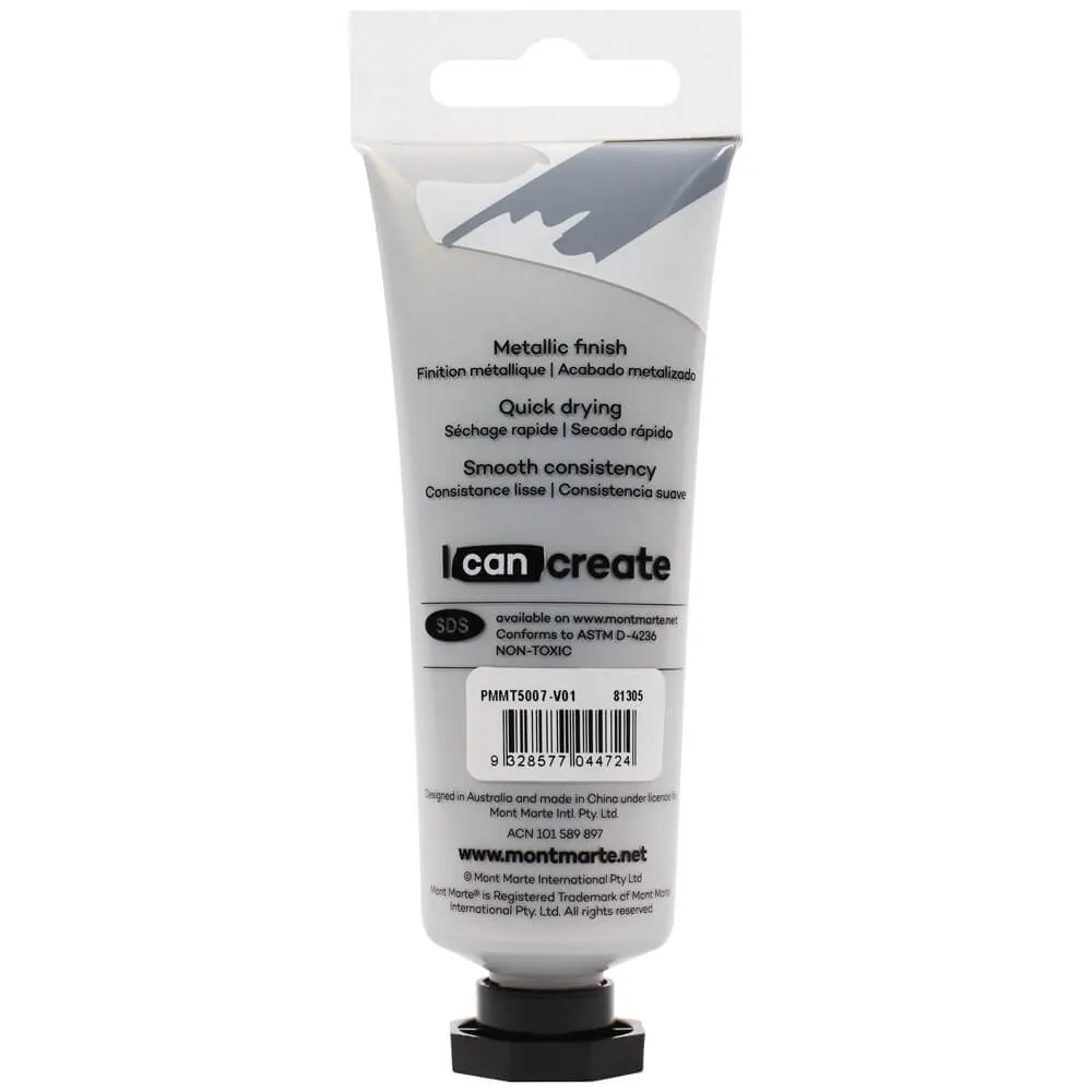 Metallic Acrylic Paint Premium 50ml (1.7 US fl.oz) Tube - Silver