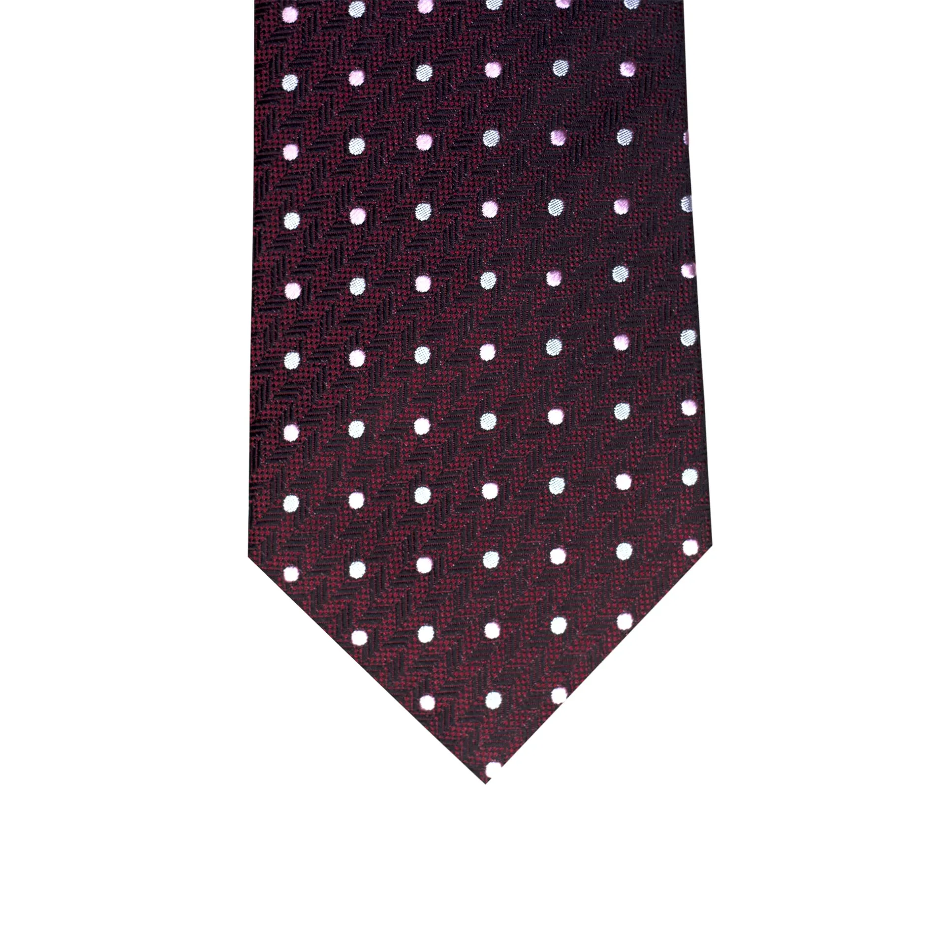 Newport Dots Silk Tie, Burgundy / Silver / Pink