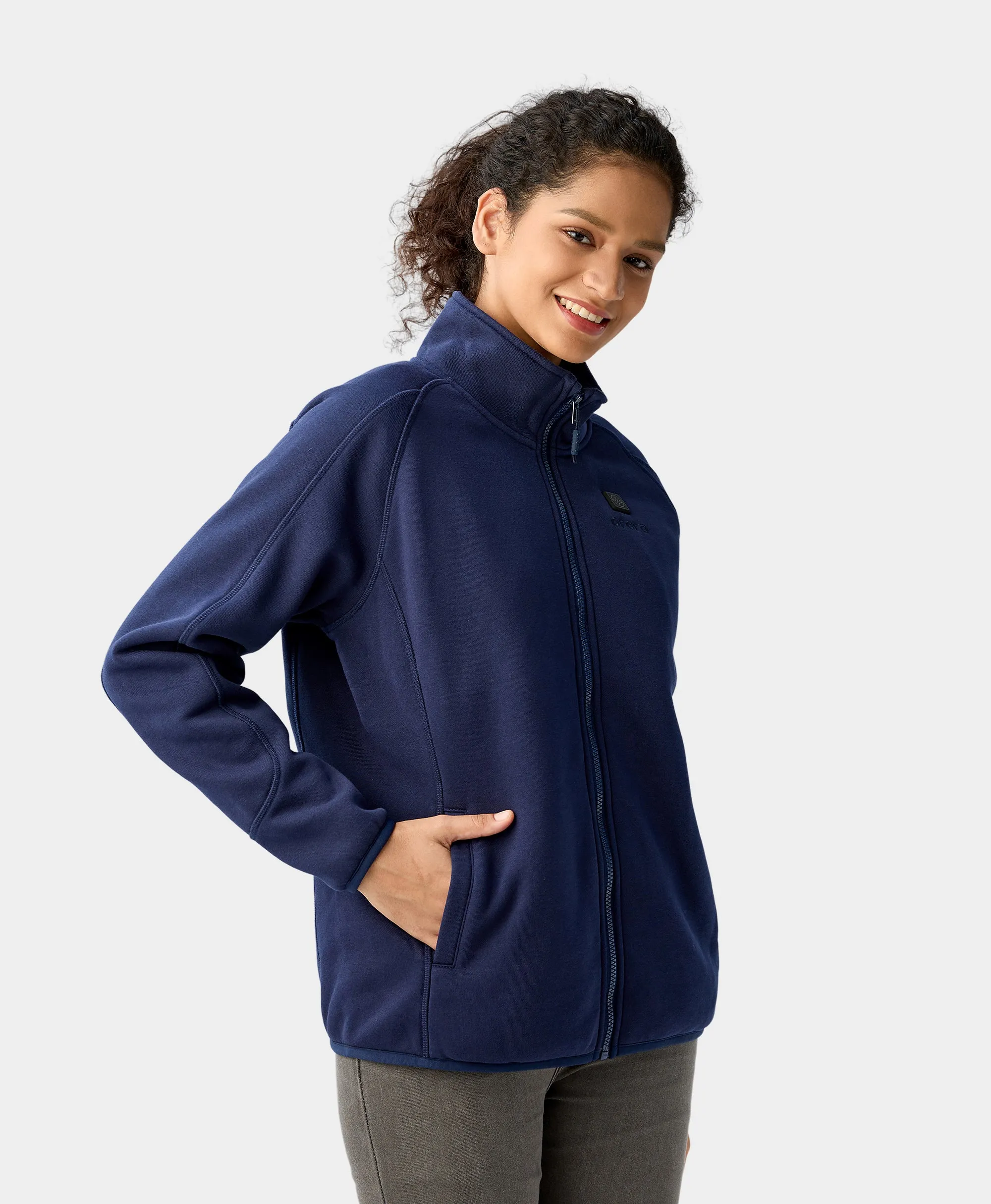 (Open-Box) Women's Heated Fleece Jacket - Blue (Battery Not Included)