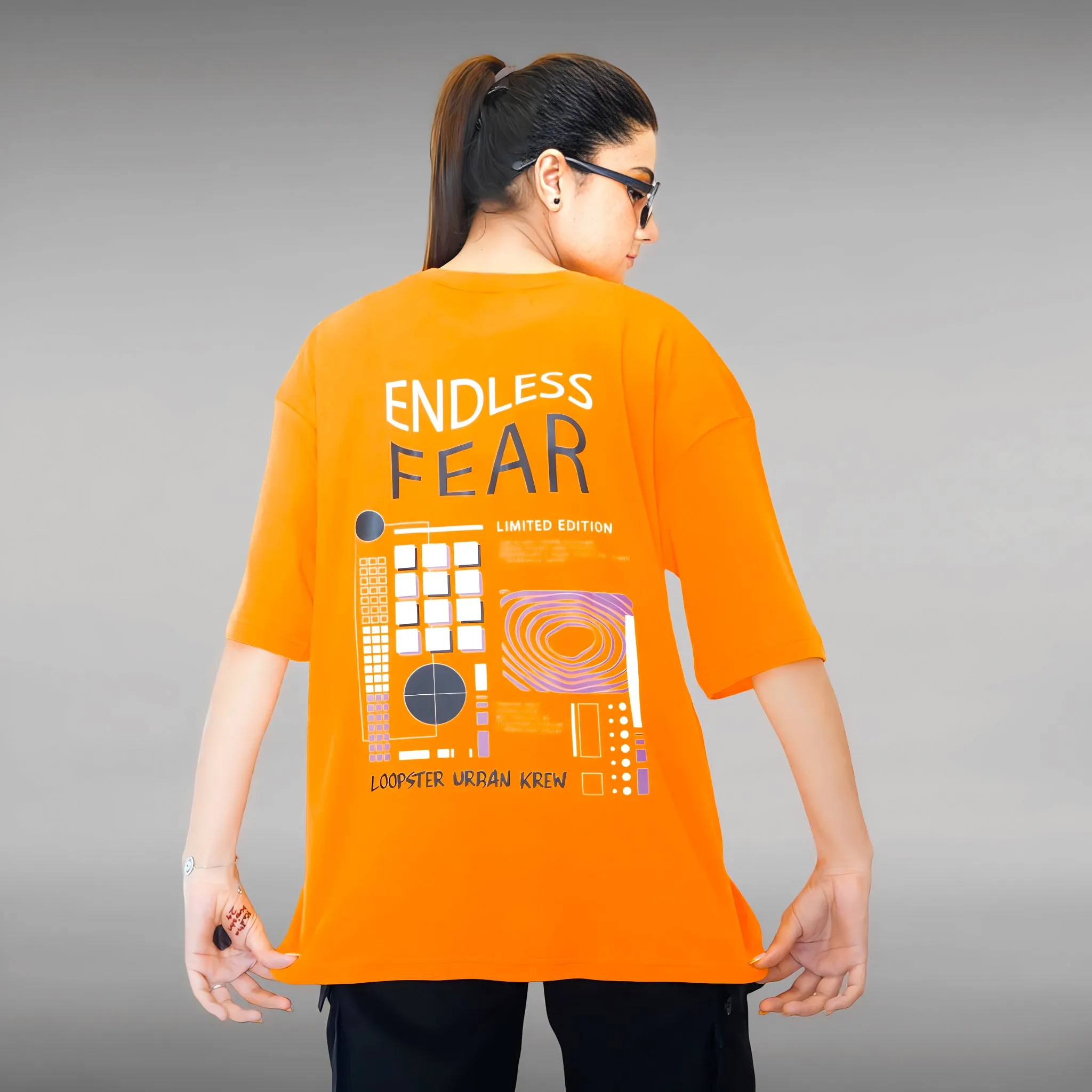 Orange Endless Fear Relaxed Fit Unisex T-shirt