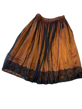 Orange Taffeta Skirt with Tulle Overlay by Geoffrey Beene