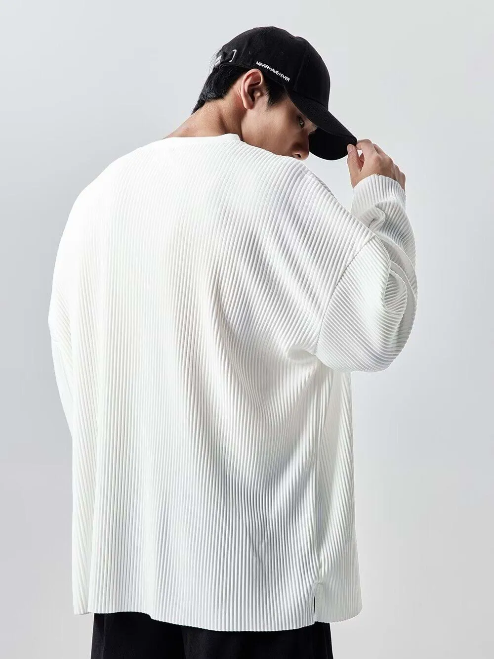 Oversized Ribbed Long Sleeve Shirt