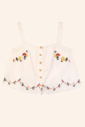 Phlox Top Multi Embroidery