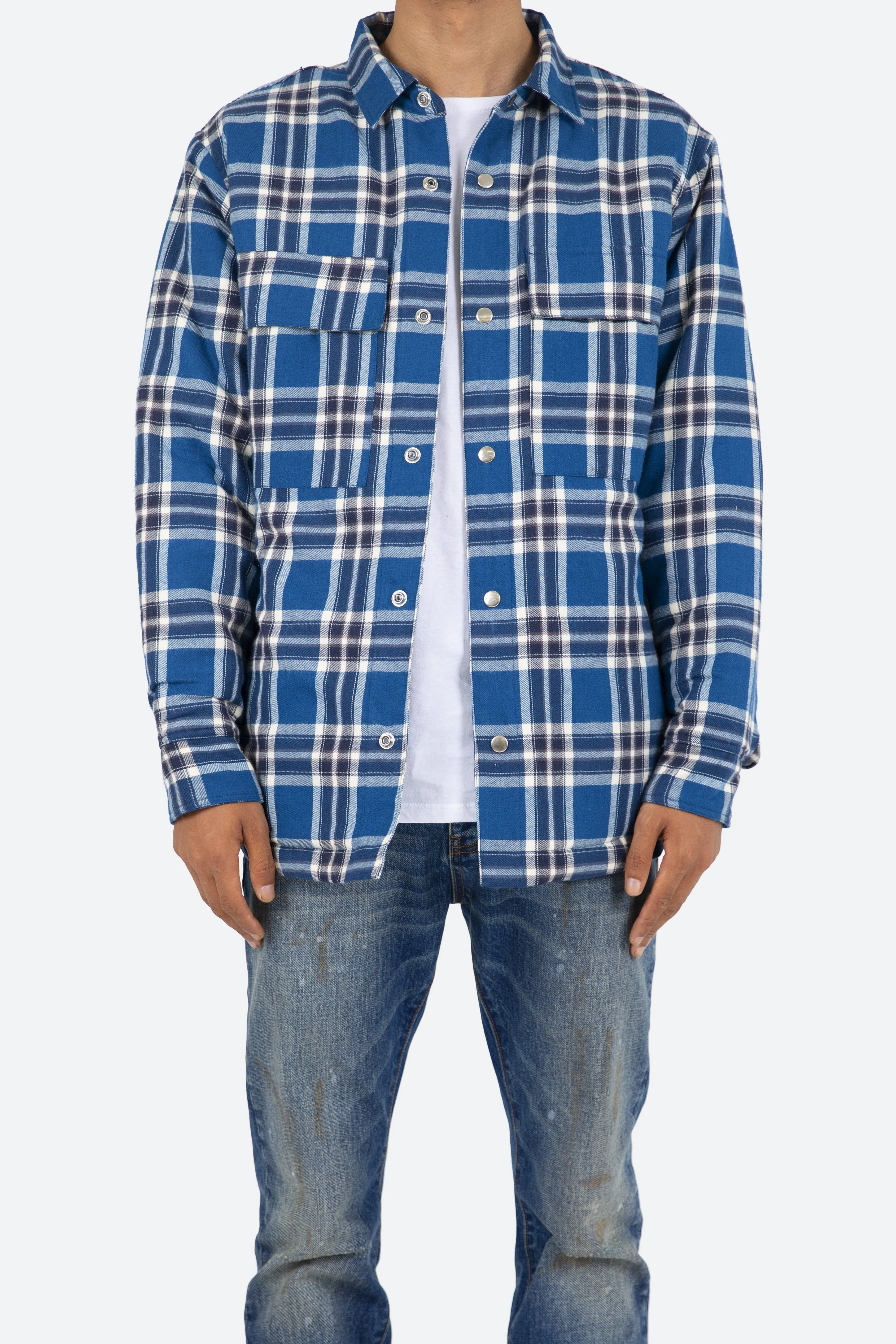 Plaid Work Jacket - Blue/White