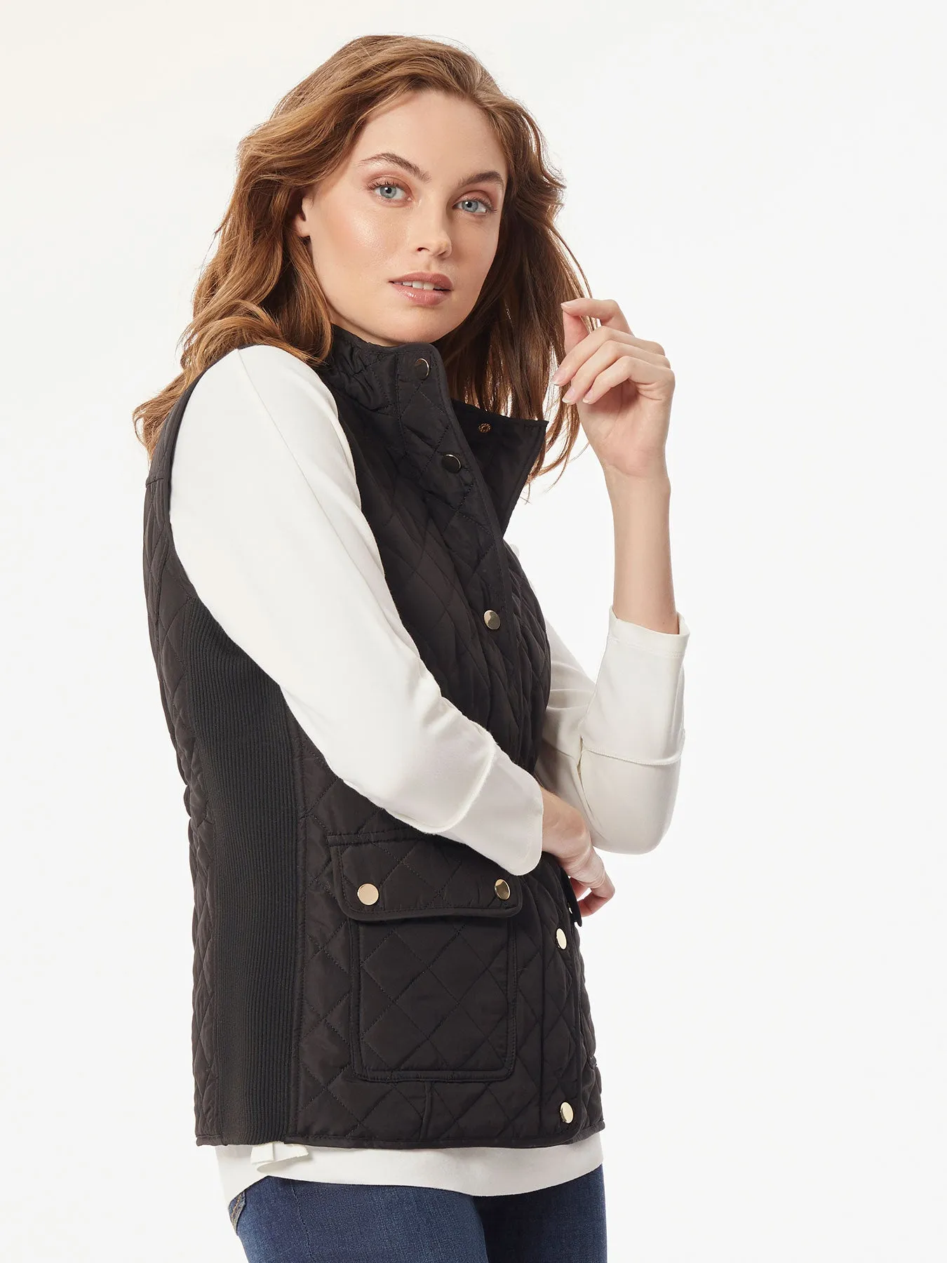 Plus Zip-Front Quilted Vest