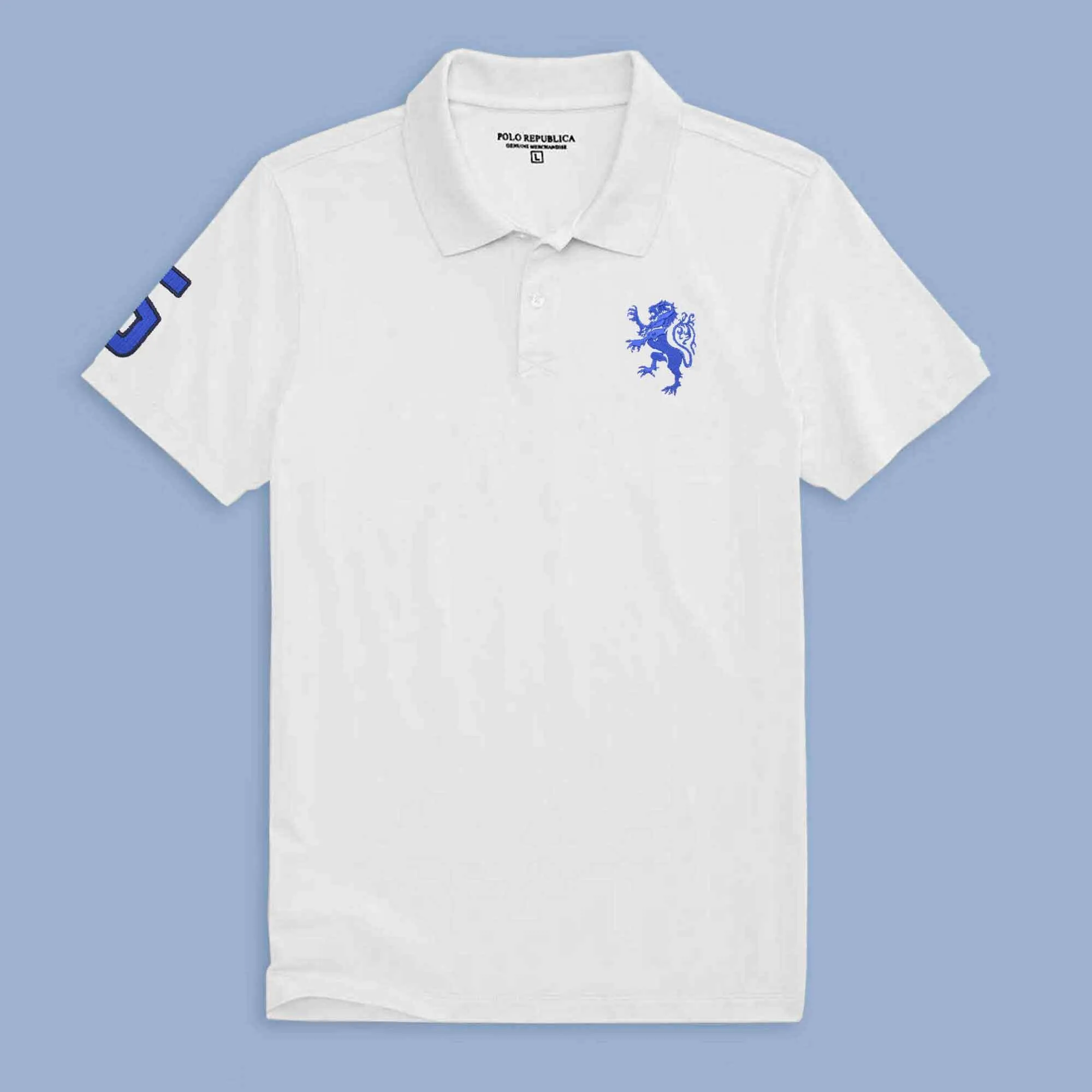 Polo Republica Men's Lion 5 & Polo Embroidered Short Sleeve Polo Shirt