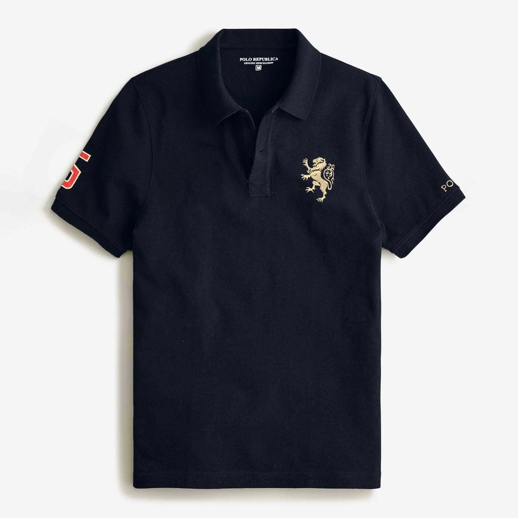 Polo Republica Men's Lion 5 & Polo Embroidered Short Sleeve Polo Shirt