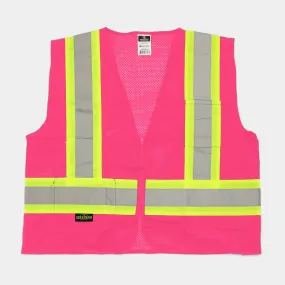 Premium Pink Safety Vest With Zipper (1/ea)