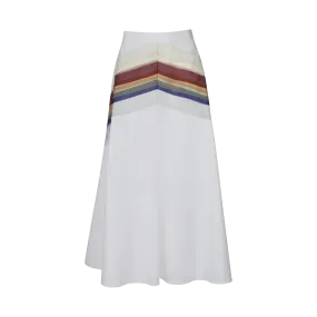 Quartered A-Line Midi Skirt