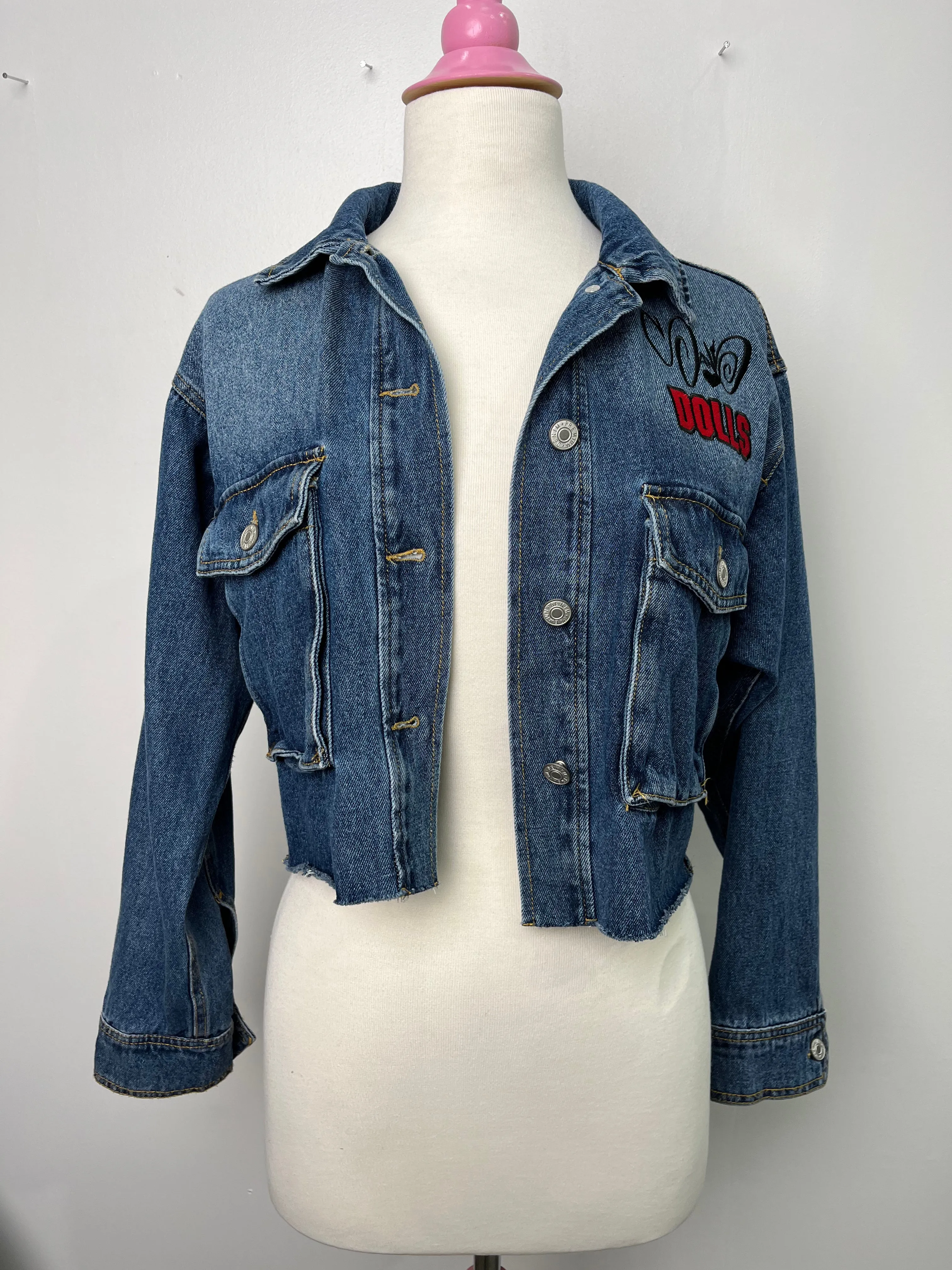 Sand dolls Jean jacket cropped