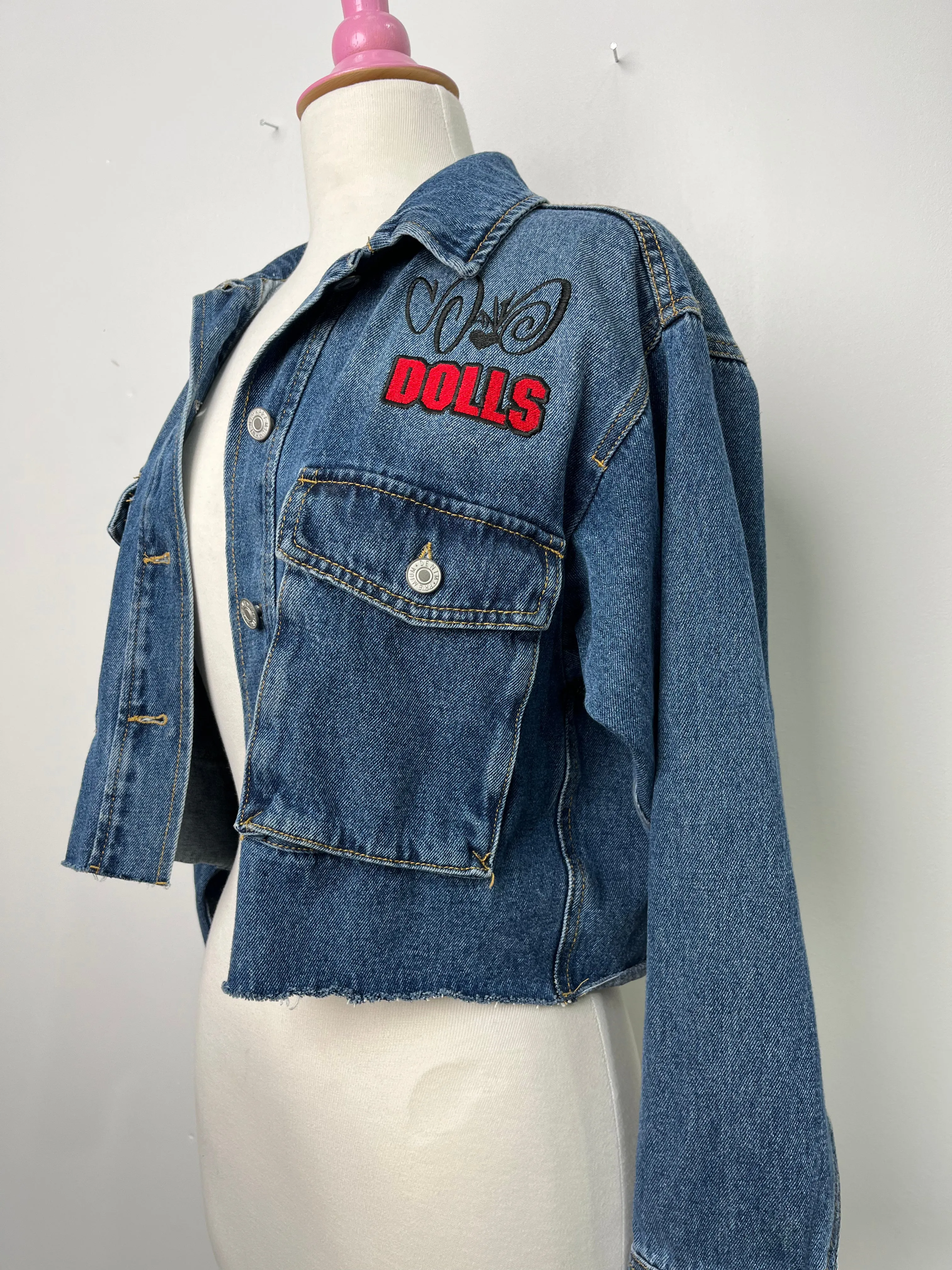 Sand dolls Jean jacket cropped