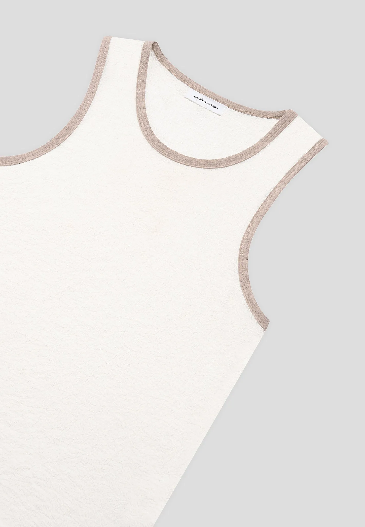 Seersucker Vest - White/Beige