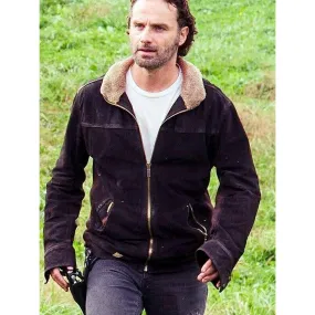 Suede Leather Rick Grimes Jacket