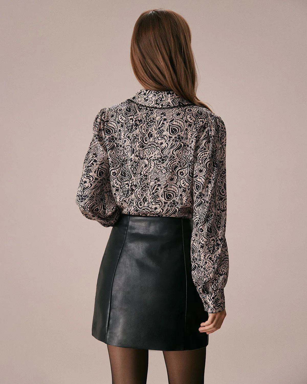 The Khaki Collared Cashew Flower Print Shirt