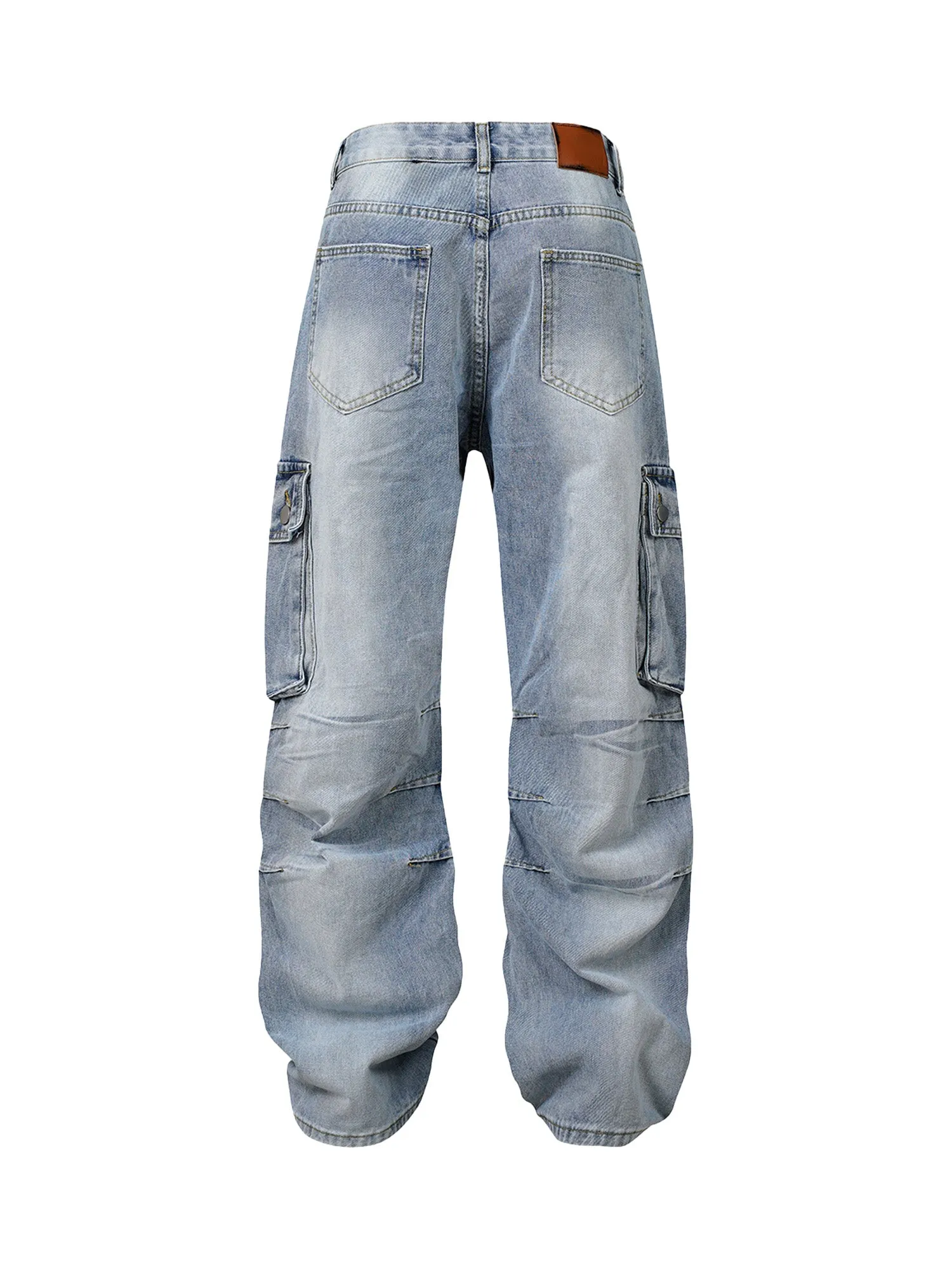 Thesupermade American Street Style Washed Distressed Jeans