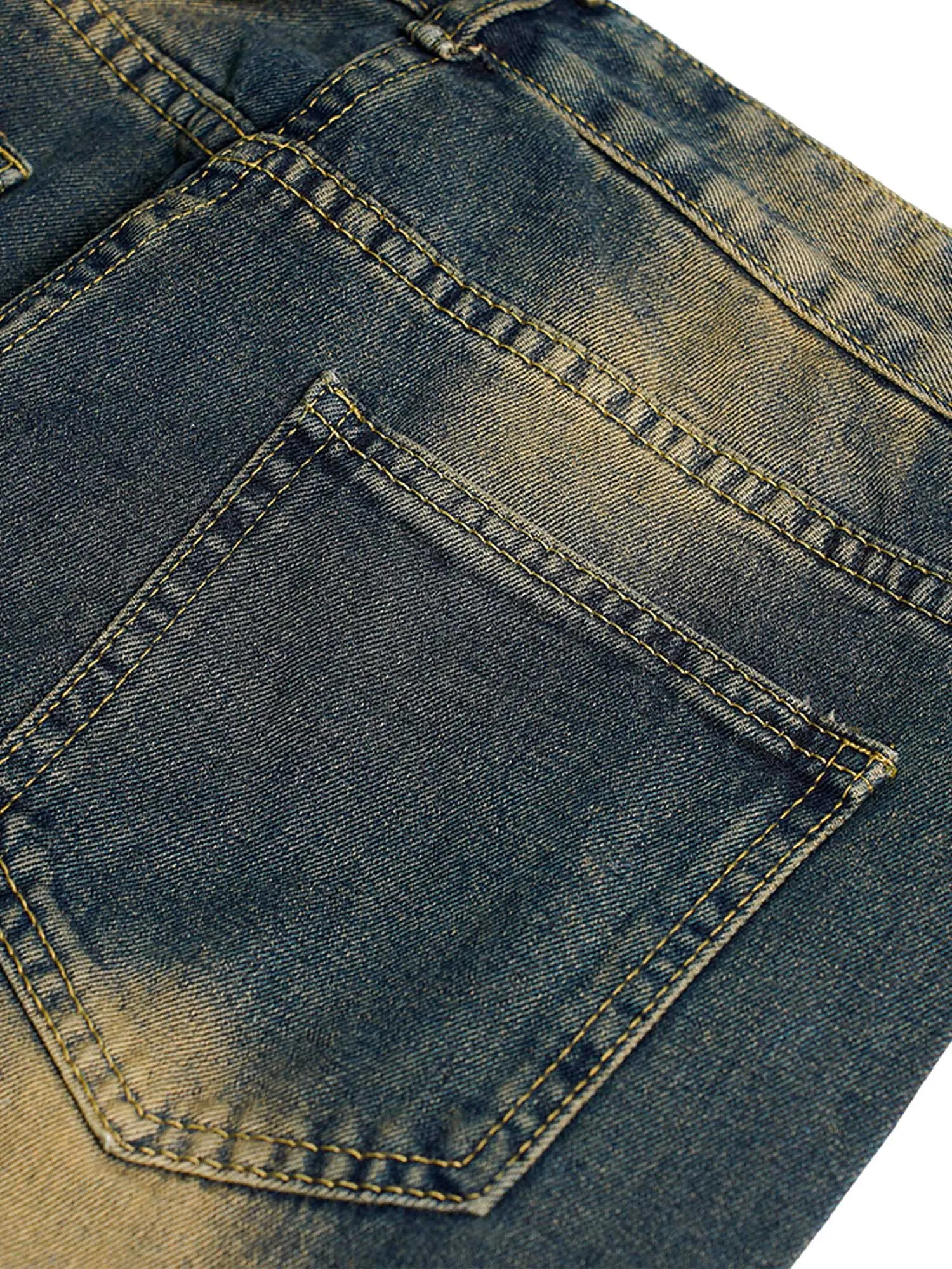 Thesupermade American Street Style Washed Distressed Jeans