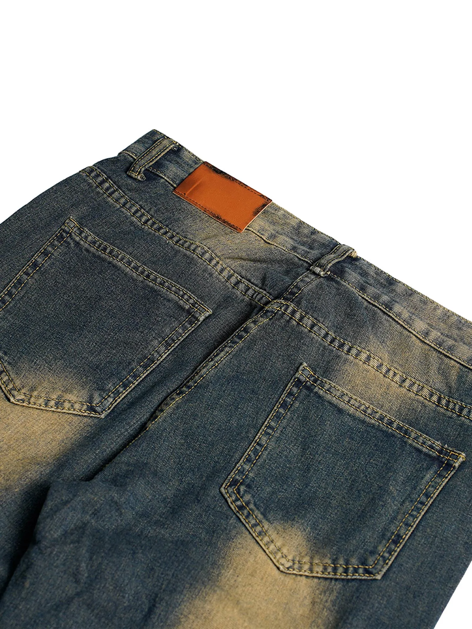 Thesupermade American Street Style Washed Distressed Jeans