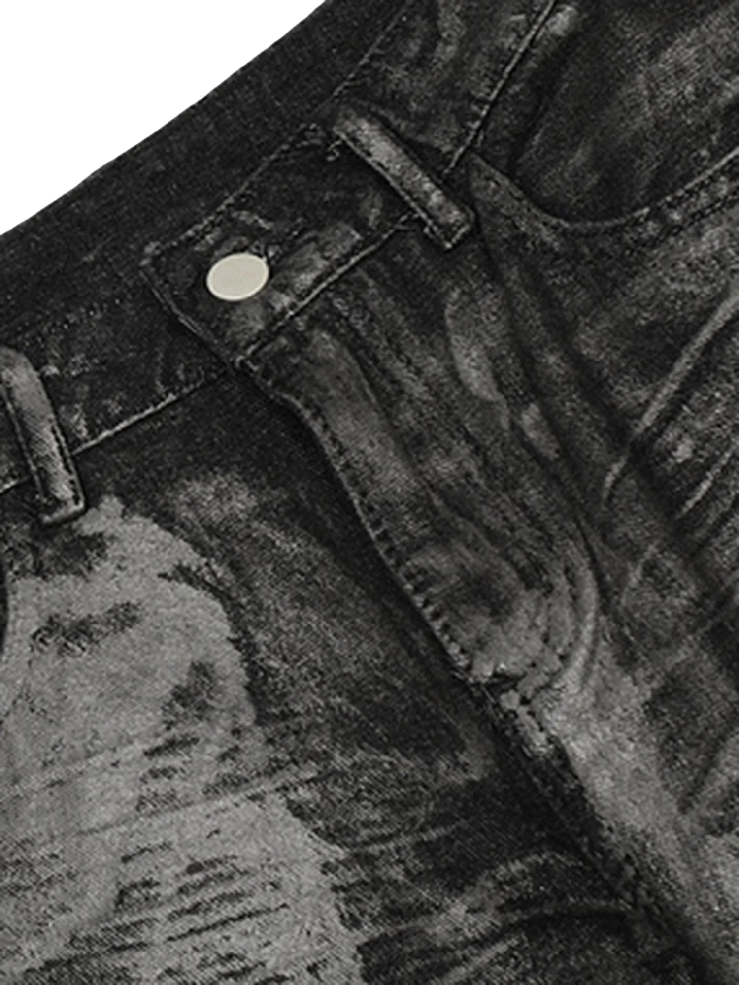 Thesupermade Heavy Washed Ink Splash Graffiti Hip-Hop Jeans