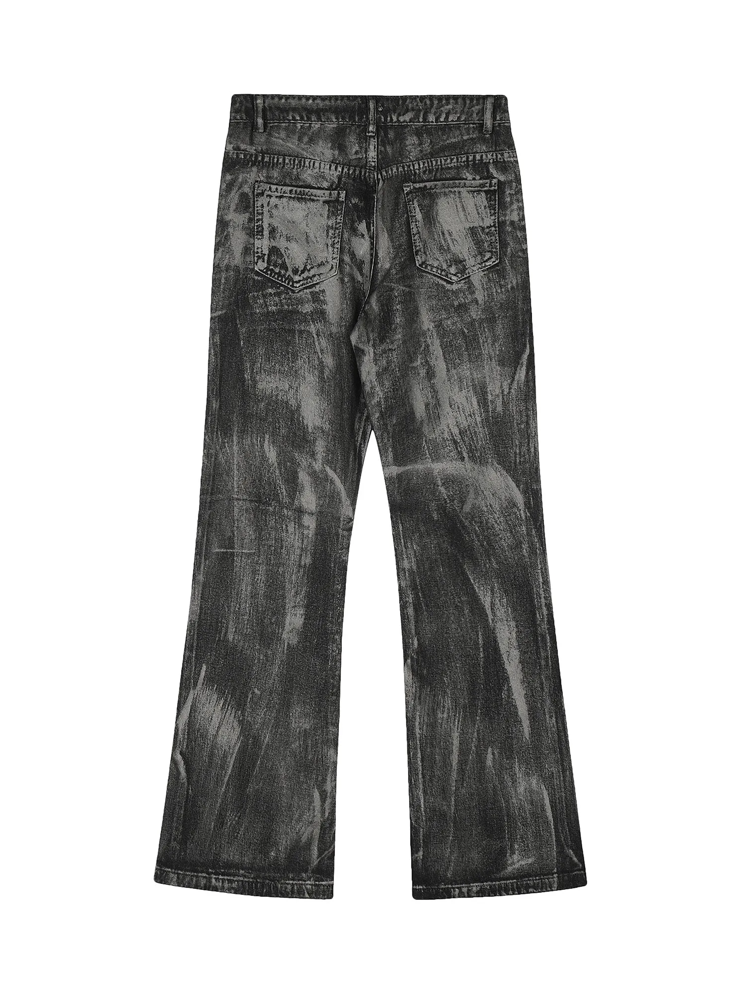 Thesupermade Heavy Washed Ink Splash Graffiti Hip-Hop Jeans