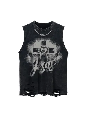 Thesupermade Love Cross Street Rap Sleeveless Vest