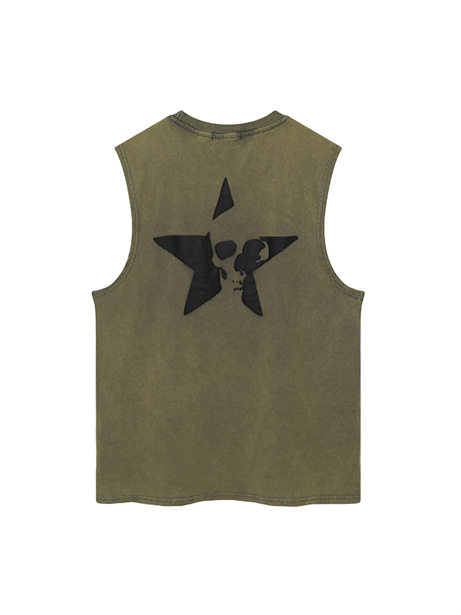 Thesupermade Retro Hip-hop Foam Printed Star Vest