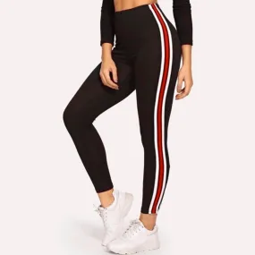 Three Stripes Black Women Leggings