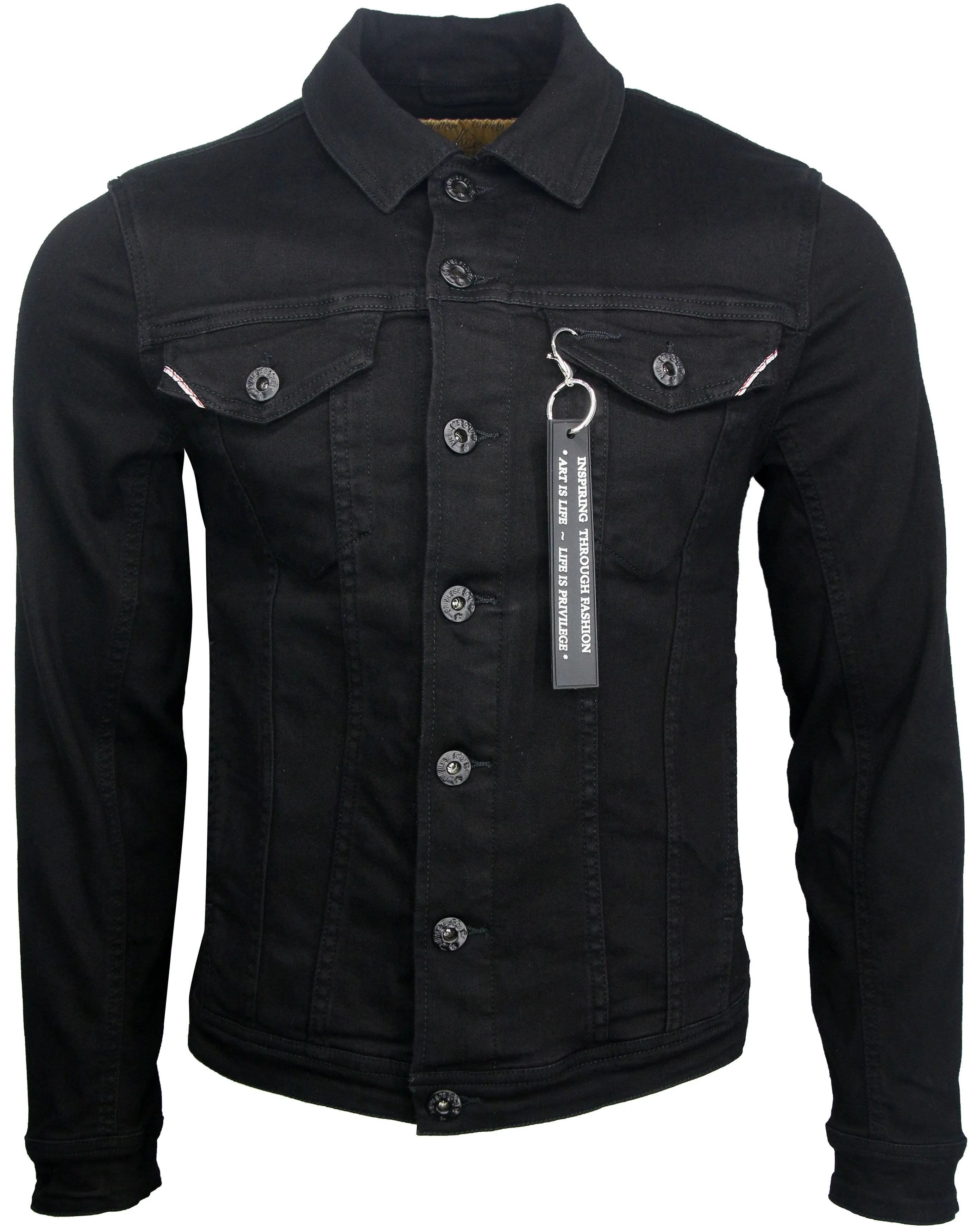 Triple Black Denim Jacket  PS4854-TB