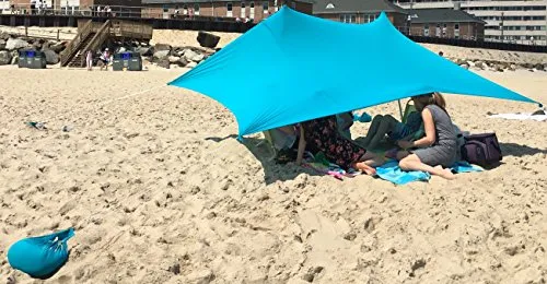 UV Light Sun Shade Protection Beach Shelters - Lightweight Tent Canopy with Sandbag Anchors