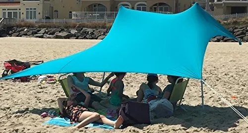 UV Light Sun Shade Protection Beach Shelters - Lightweight Tent Canopy with Sandbag Anchors