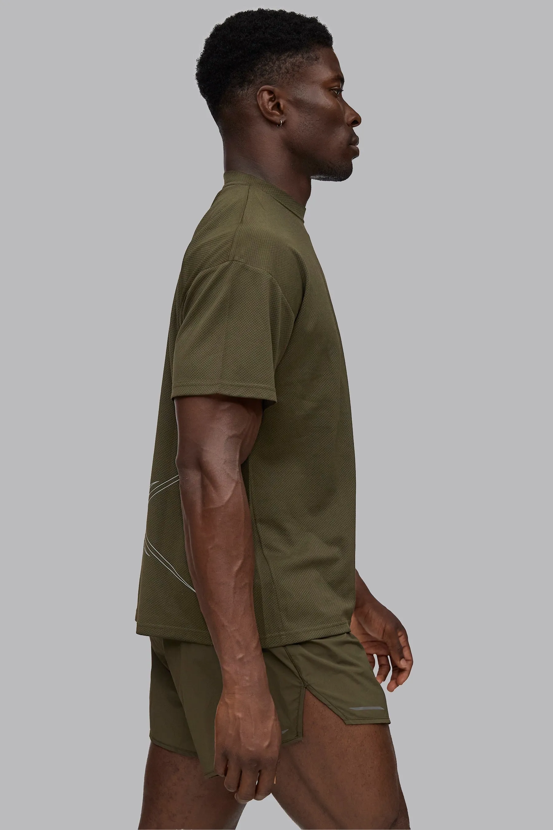 V_DRY GRAPHIC BOXY T-SHIRT - Khaki