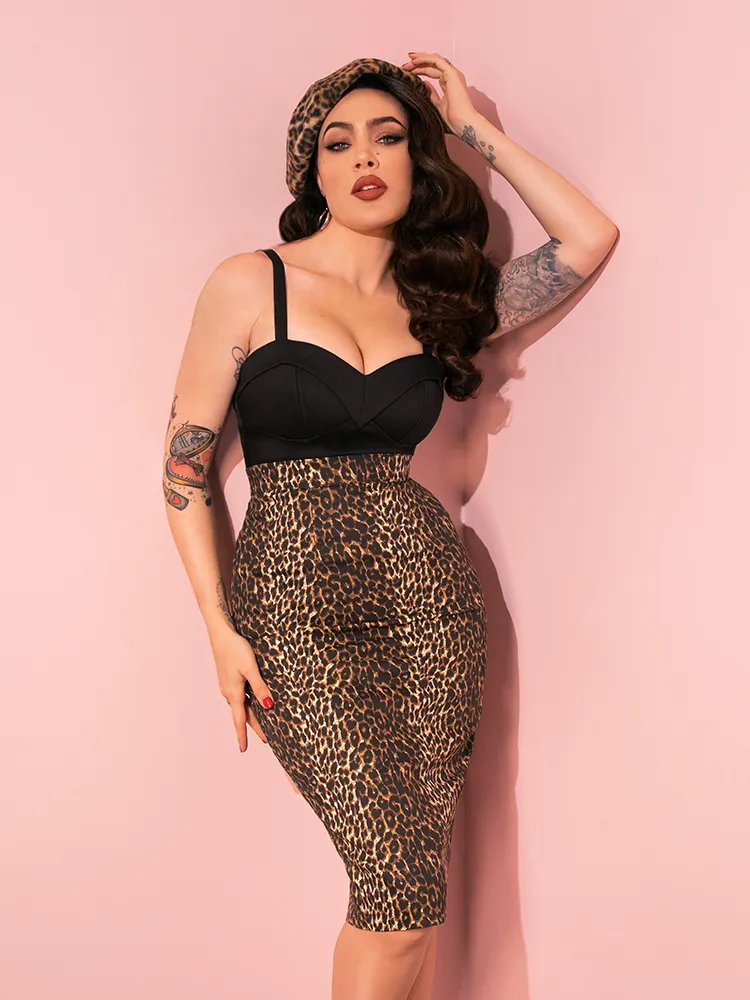 Vixen Pencil Skirt in Wild Leopard Print - Vixen by Micheline Pitt