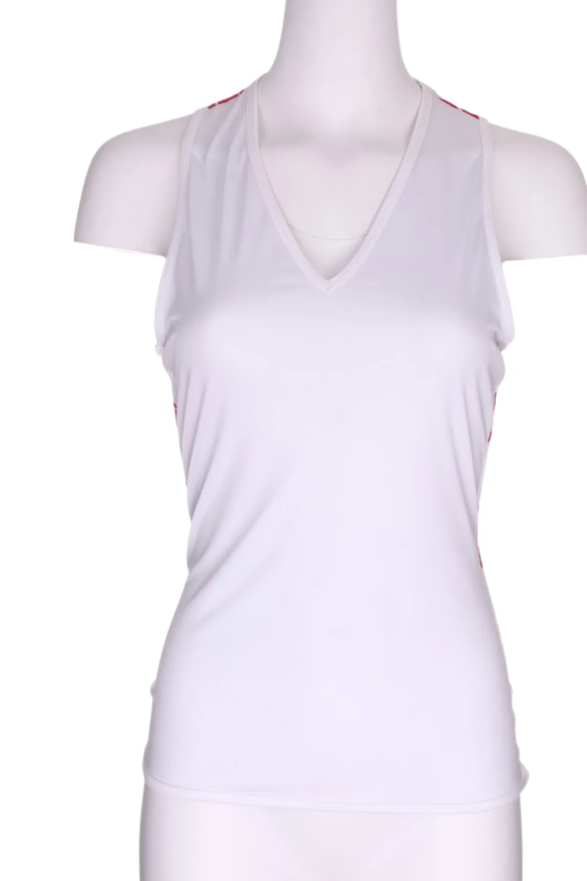 White Vee Tank with Mid Heart Mesh on Back