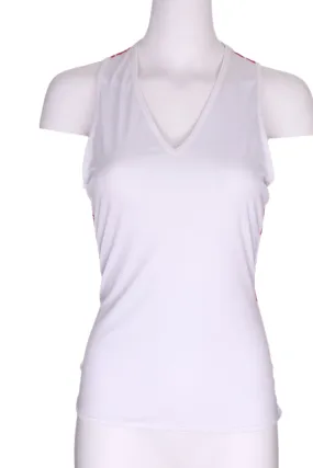 White Vee Tank with Mid Heart Mesh on Back