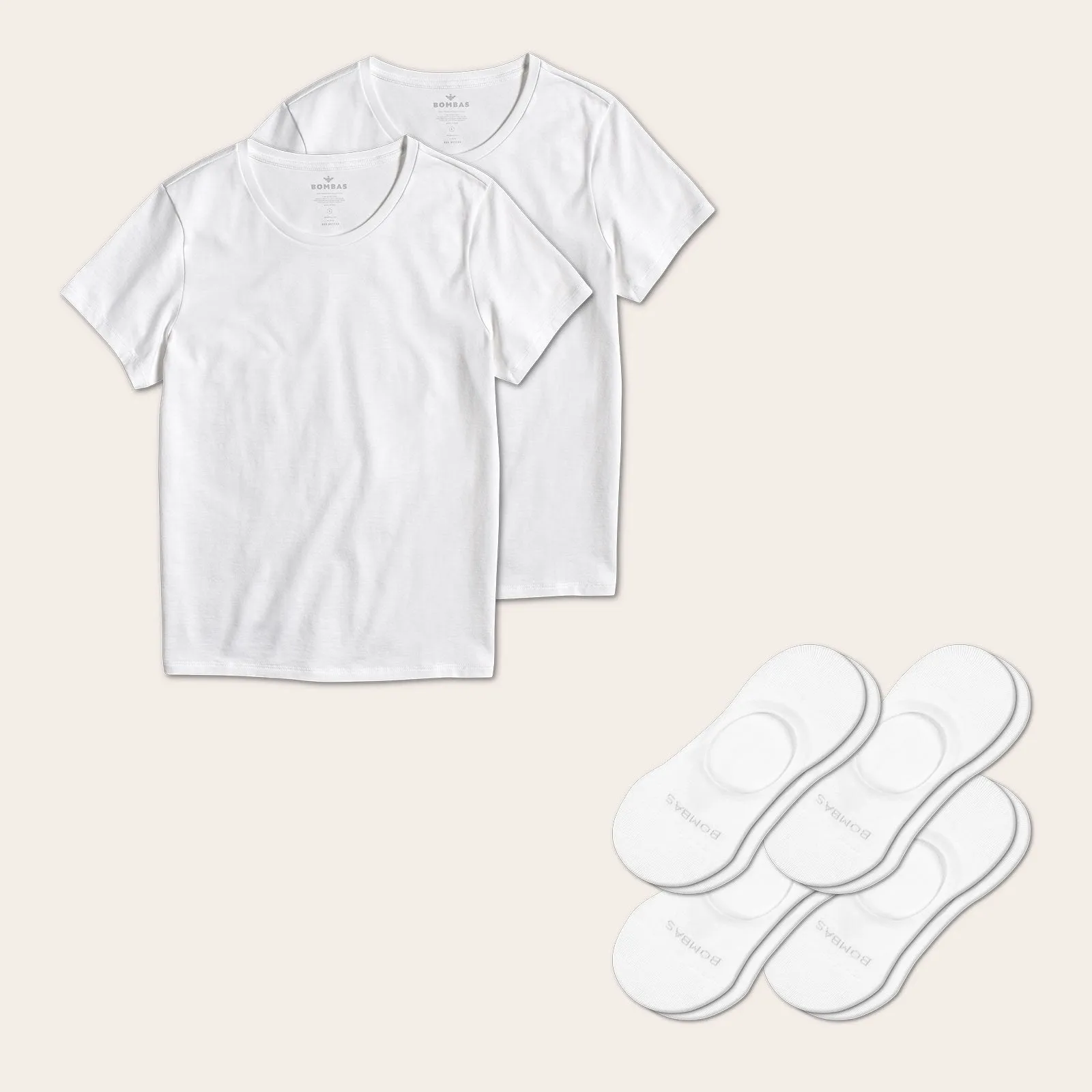 Women's Crew Neck T-Shirt & No Show Sock 6-Pack