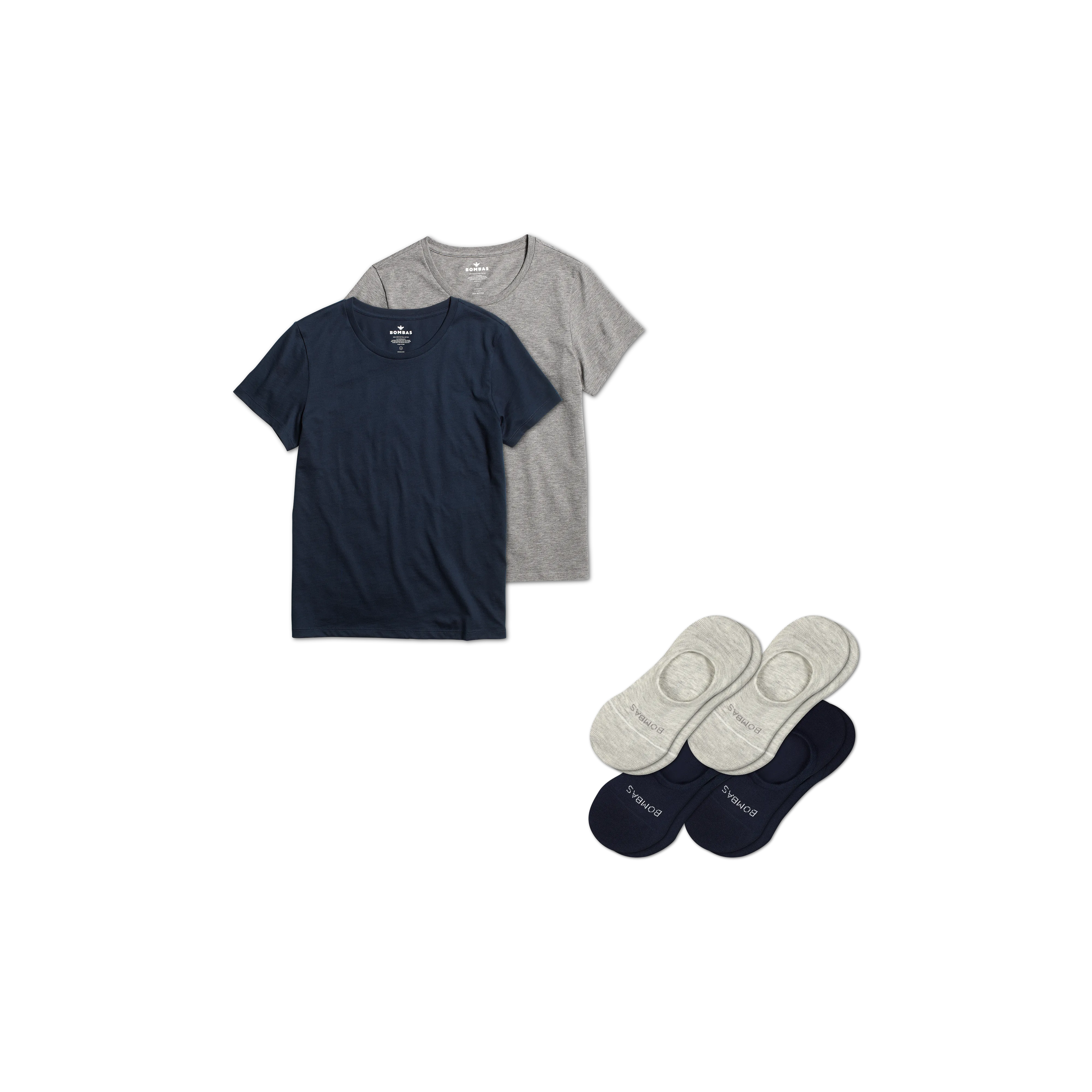 Women's Crew Neck T-Shirt & No Show Sock 6-Pack