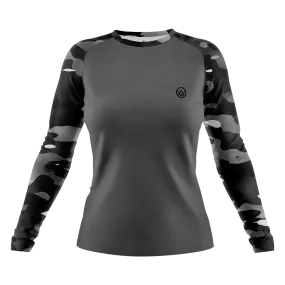 Women’s Dark Camo Long Sleeve MTB Jersey (Sleeves Only Design)