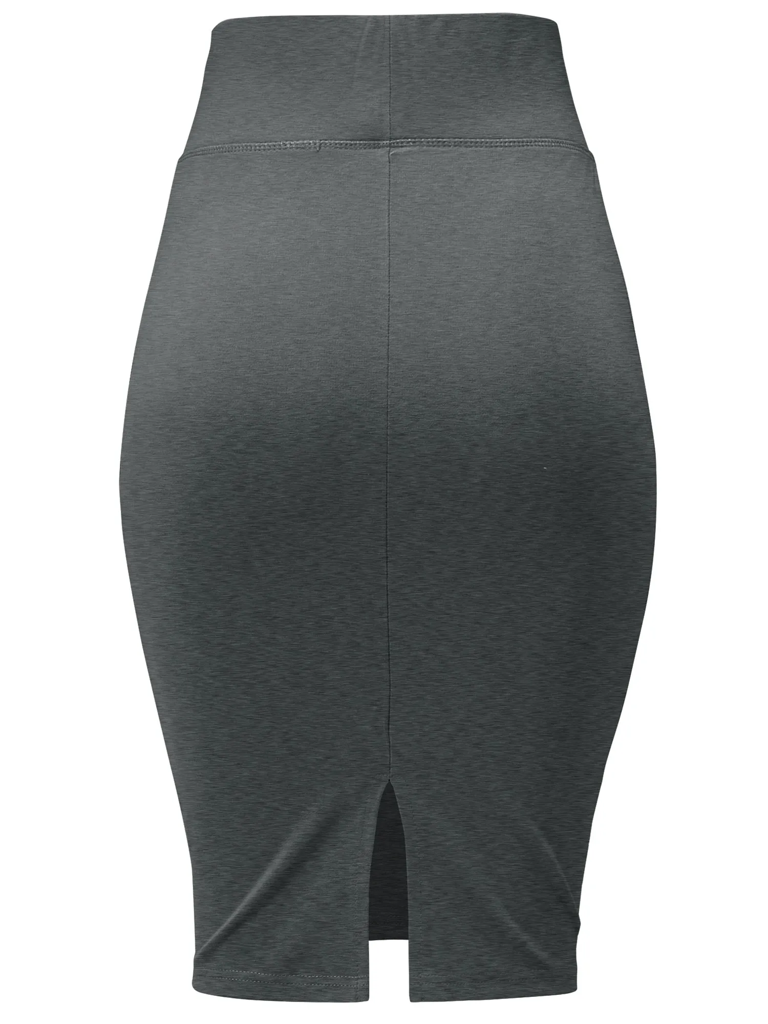 Women's Elastic Waist Stretch Slim Fit Midi Pencil Skirt (FWS1054)