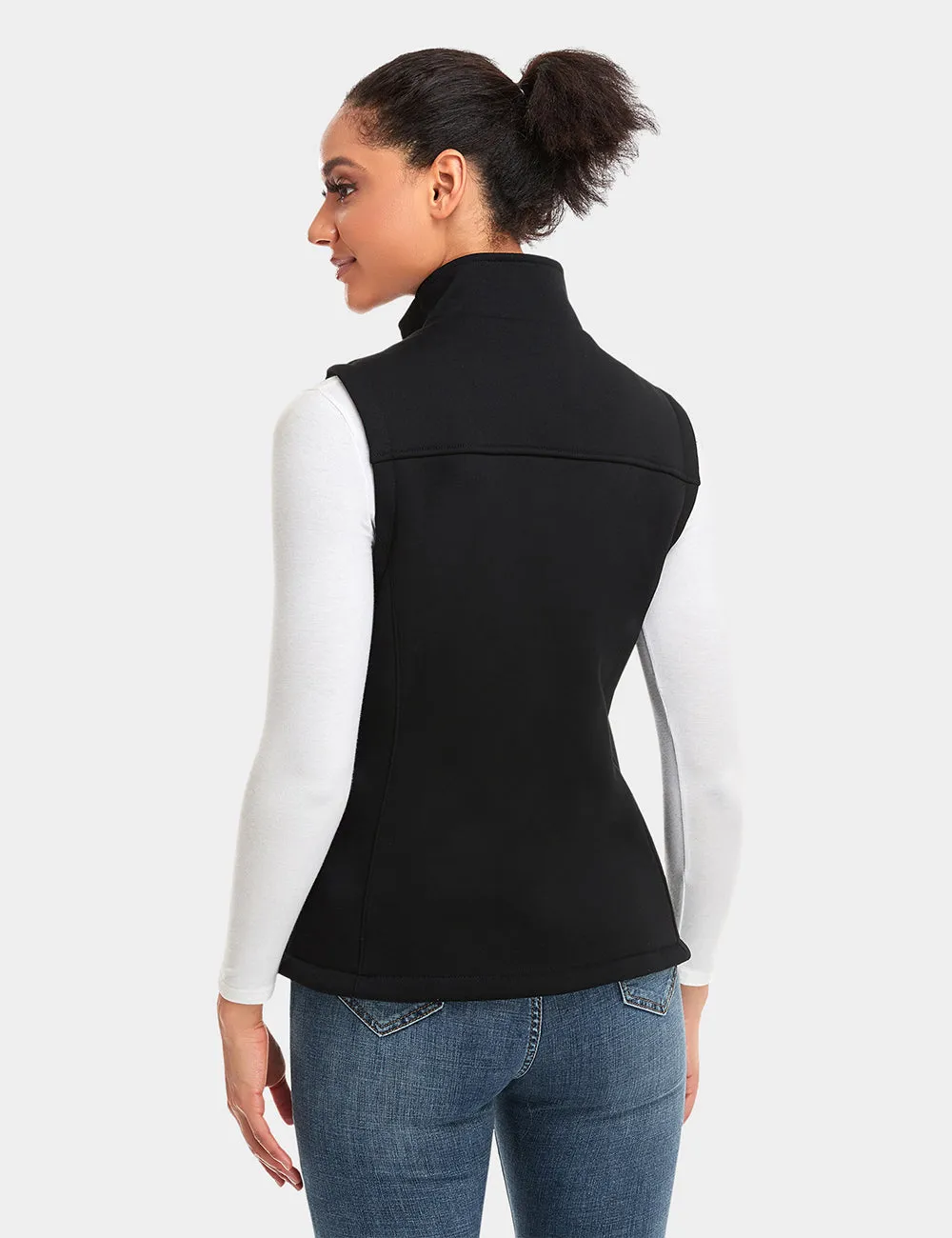 Women's Heated Fleece Vest - Black