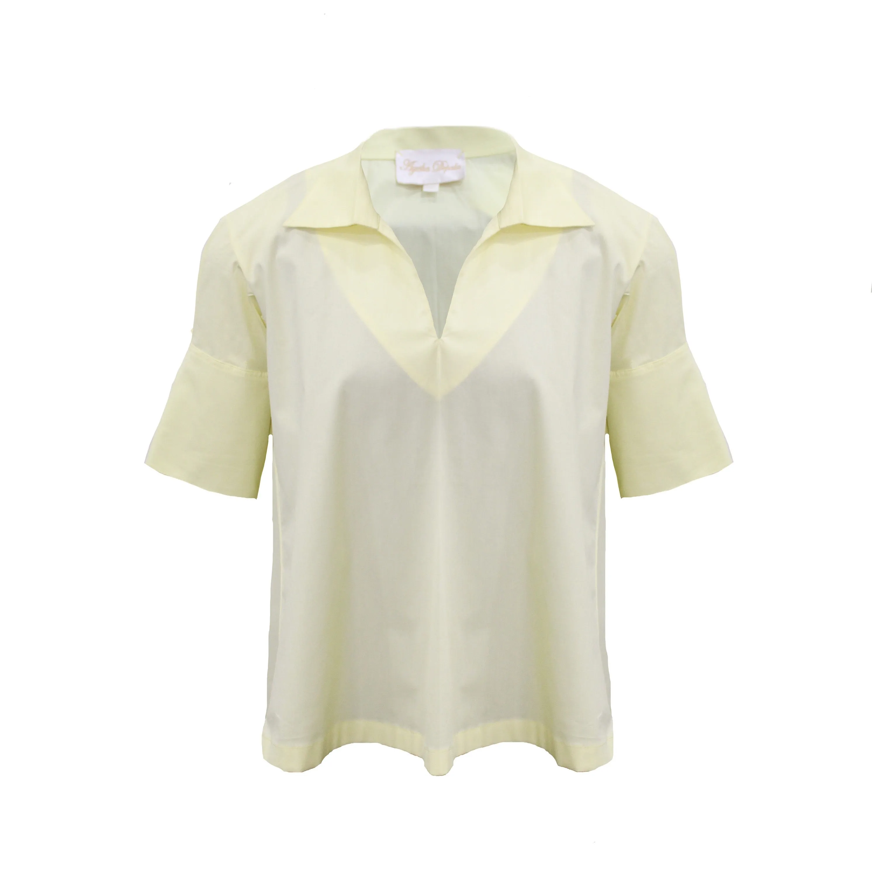 Yellow Cotton Bubble Back Shirt