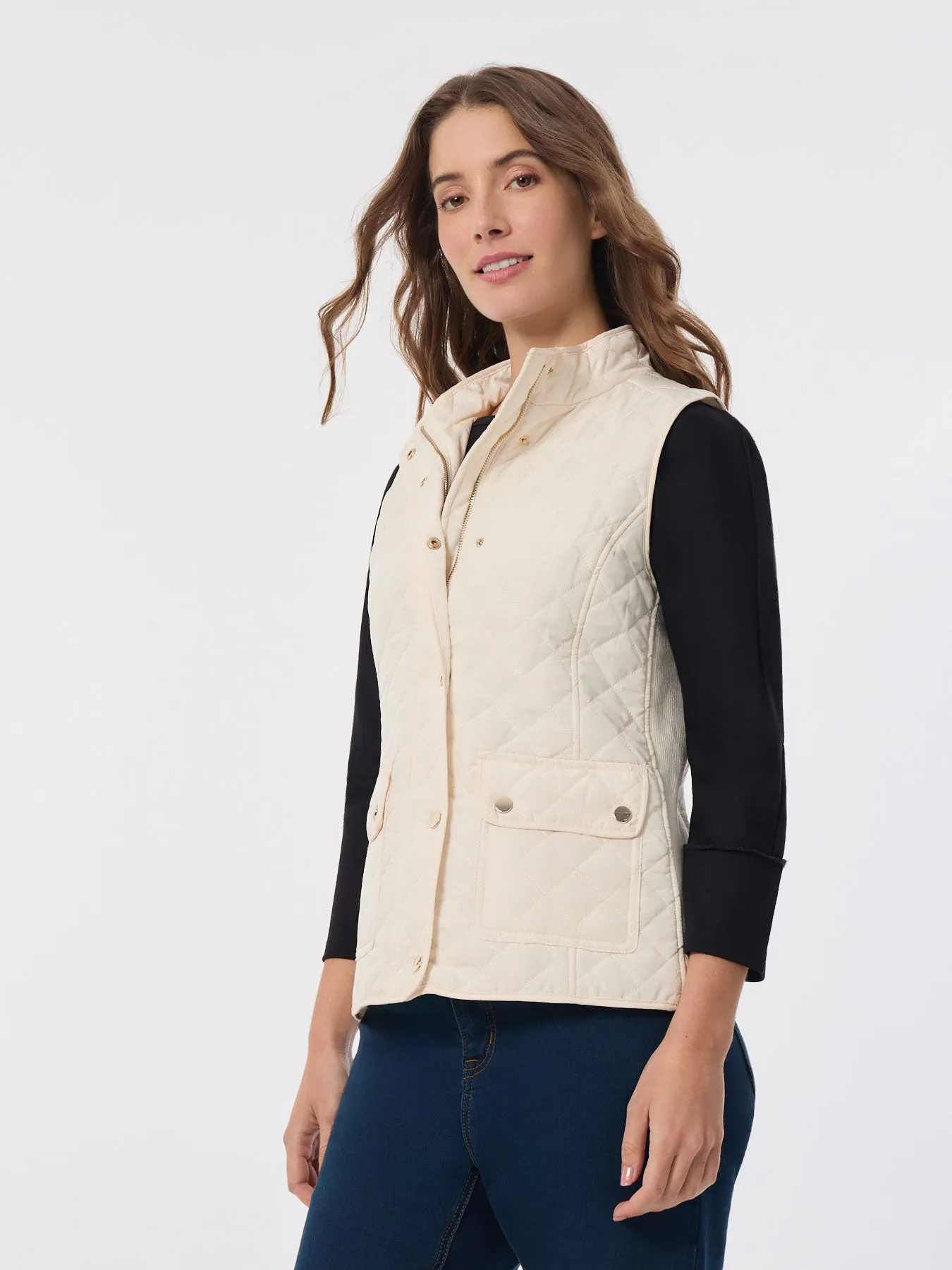 Zip-Front Quilted Vest