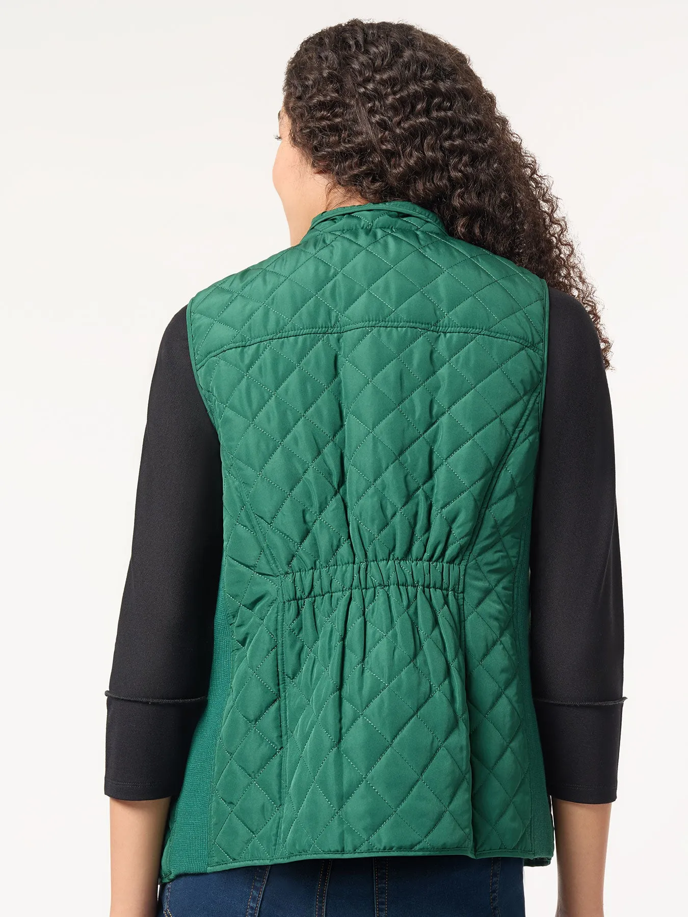 Zip-Front Quilted Vest