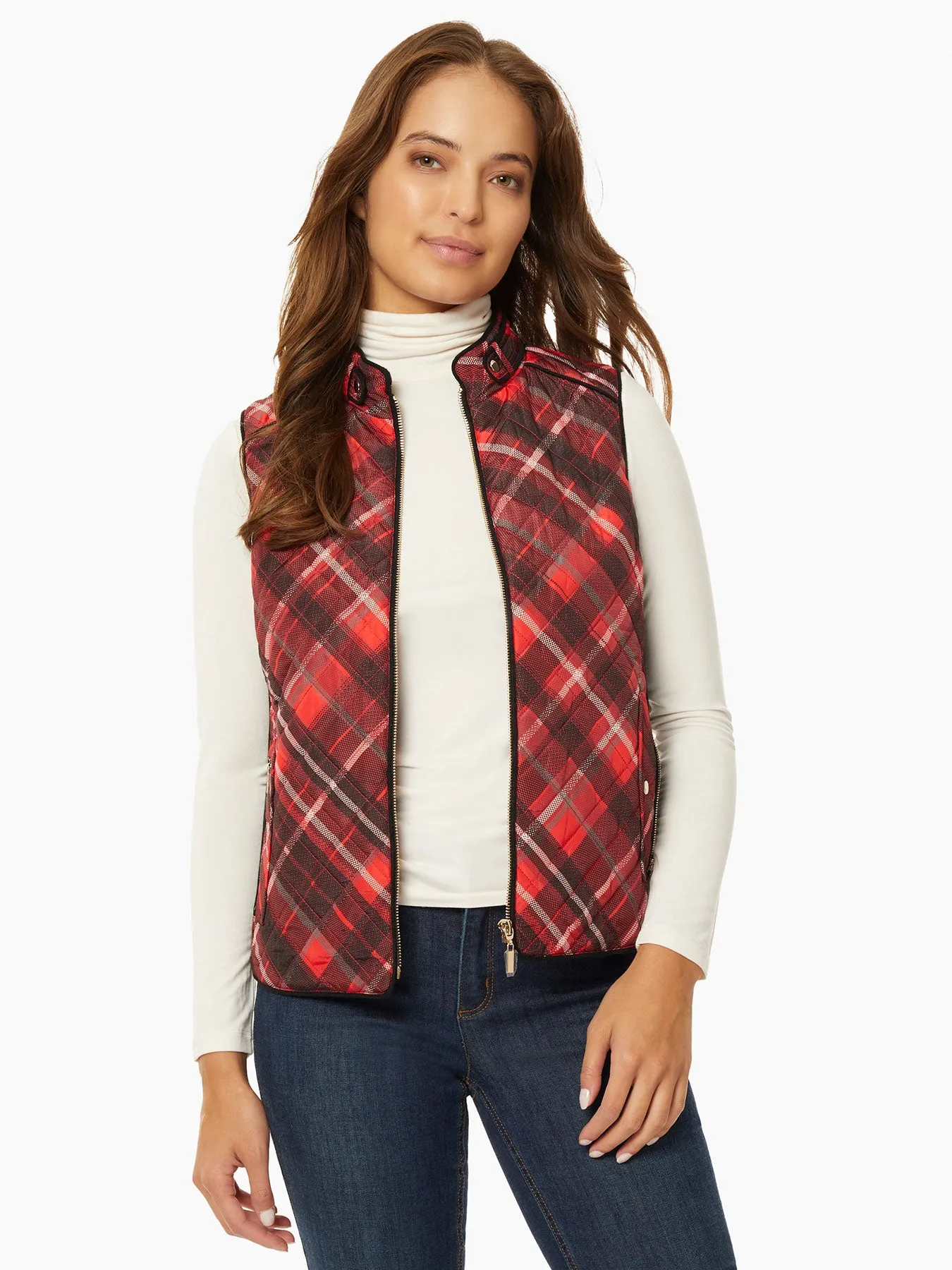 Zip-Front Quilted Vest